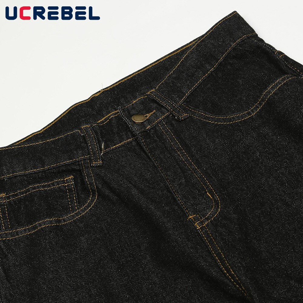 Pantalones vaqueros con estampado de leopardo para hombre, Jeans con paneles de contraste, ropa de calle, pantalones sueltos de pierna recta