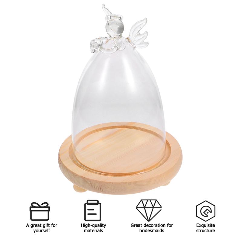 Transparant Glas Dome Angel Vormige Display Dome Glas Cover Decoratie