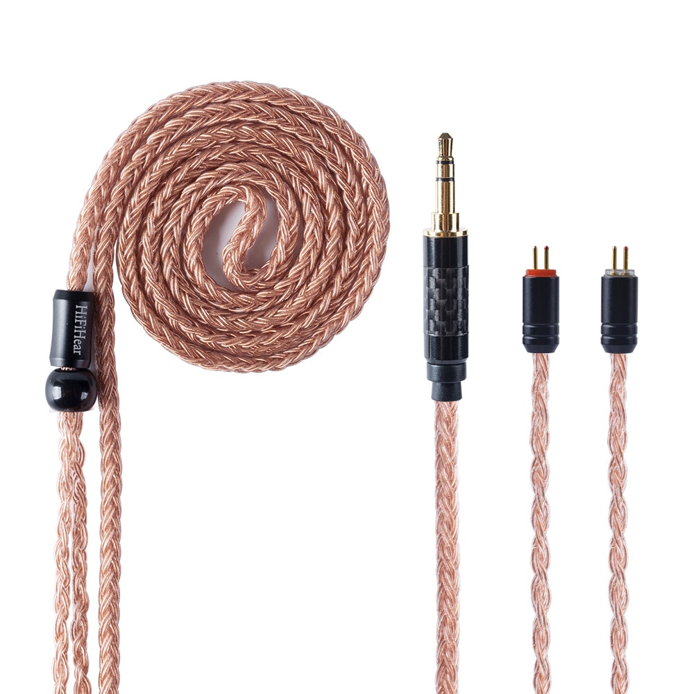 Cable de cobre y cristal HiFiHear de 16 núcleos de importación individual 2,5/3,5/4,4mm con conector MMCX/2pin para ZS10 AS10 AS16 C16 C10 V90