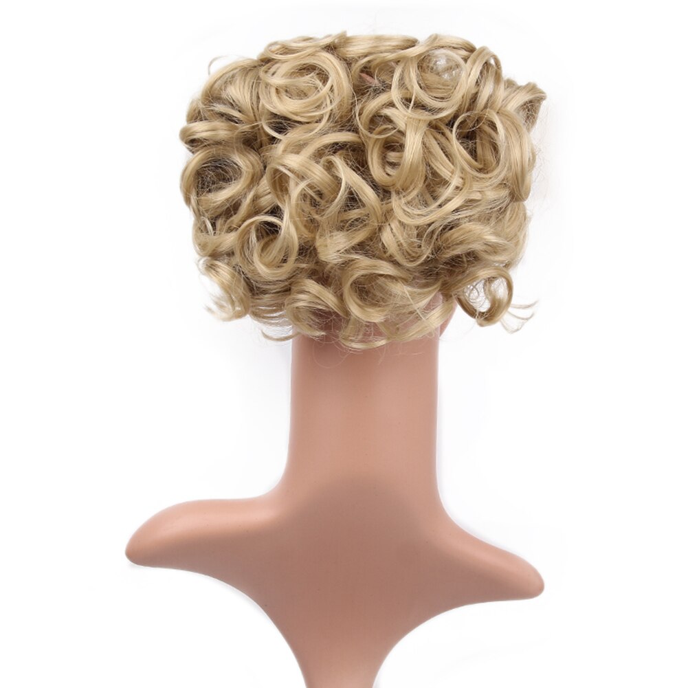 Scrunchie Wrap Messy Short Ponytail Extension Curly Wave Clip Hair Bun Chignon