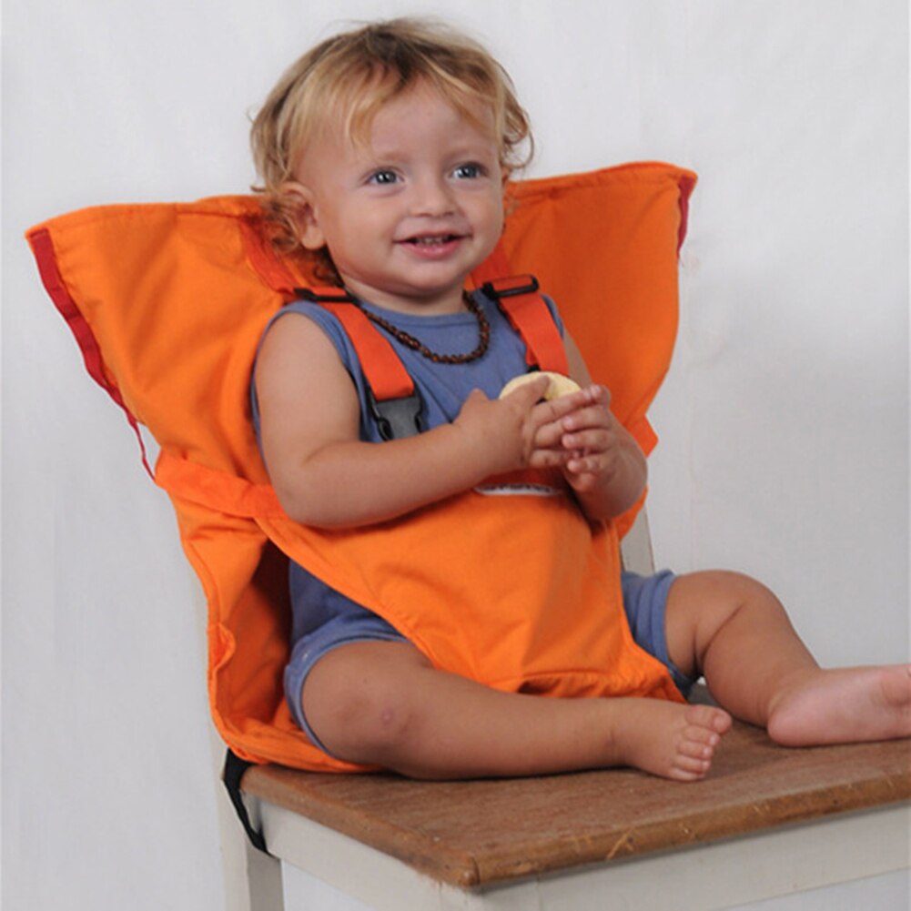 Baby bærbart sæde børn frokost stol sele baby booster sæde spisebetræk sæde sikkerhedssele stretch wrap fodring høj stol