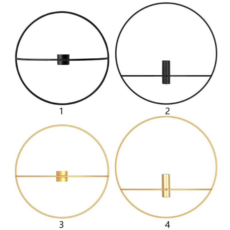 Metal Geometry Round Candlestick Tealight Candle Holder Home Wall Ornaments Decoration Europe 3D Candlestick
