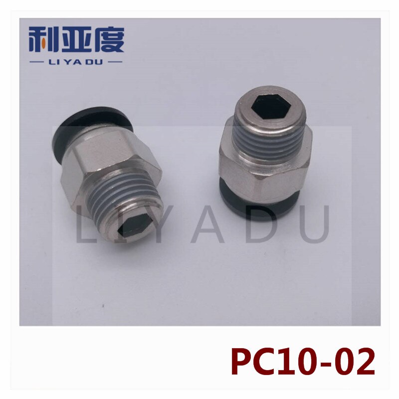 10PCS / lot PC10-02 10mm to 1/4" Black/White/fast joint / pneumatic connector / copper connector / thread