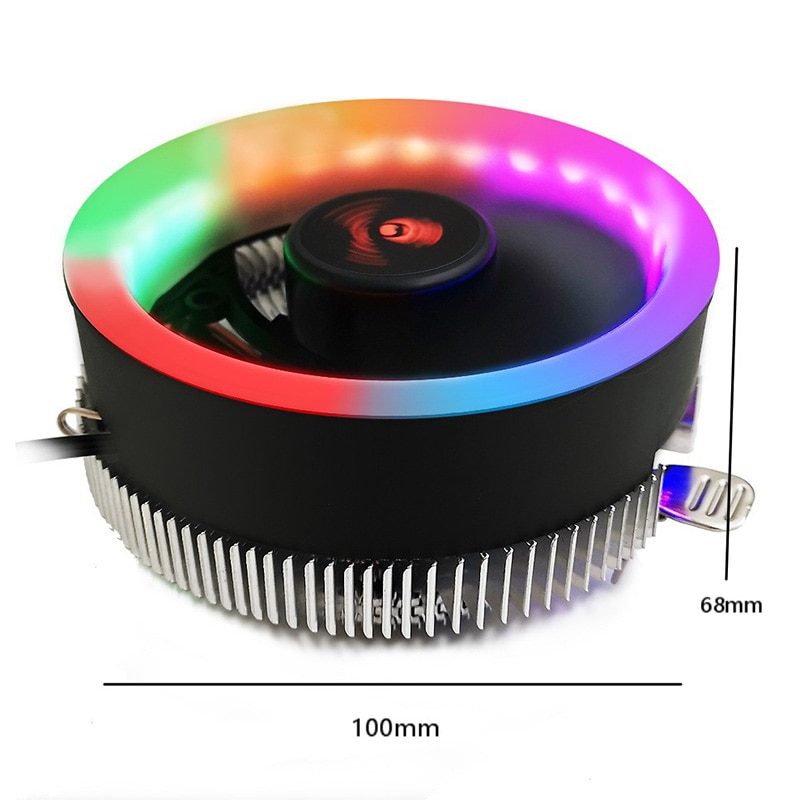 3 Pin RGB CPU Cooler CPU Cooler Cooling Radiator Fan for Intel LGA 1150 1155 1156 775 1366 AMD AM2 AM2+ AM3 AM3+ AM4