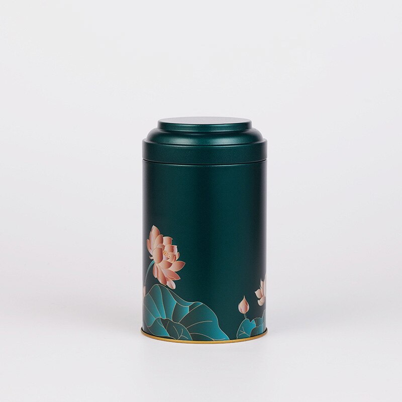 Pyöreä Peltirasia - 150ml - Tiiviste - Tee, Snacks, Matcha, Suklaa: Vihreä