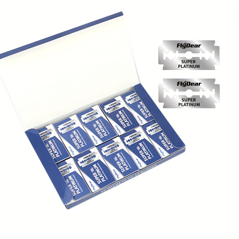 100 Stuks Scheermesjes Met Dubbele Rand Voor Heren-Veiligheidsscheermesjes Voor Het Scheren-Platina Roestvrijstalen Scheermesjes Met Dubbele Scheermesjes: Default Title