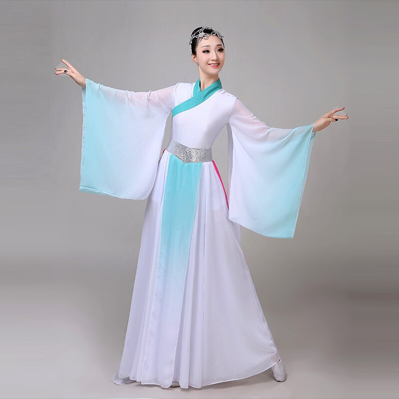 Chinese Hanfu classical dance costume female Chinese wind gauze traditional chinese dance costume: L