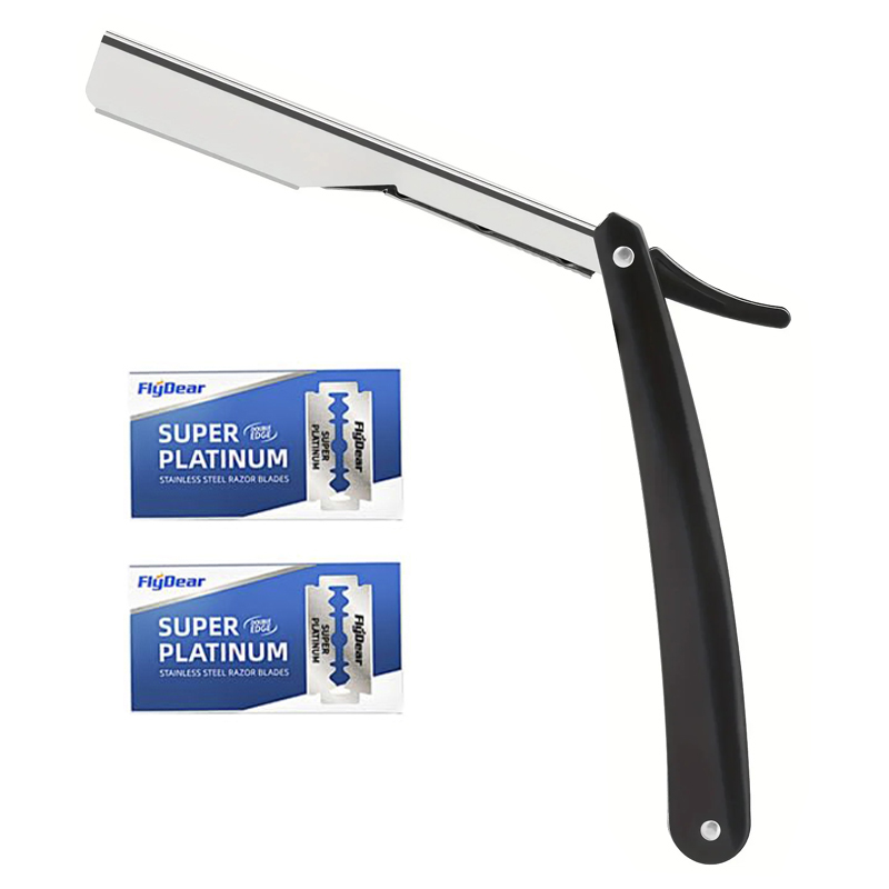 Manual Shaver for Men Barbershop Razor Stainless Steel Shank Is Easy To Use Safety Razor 1Pcs Shaving Razor with Blades: Orange