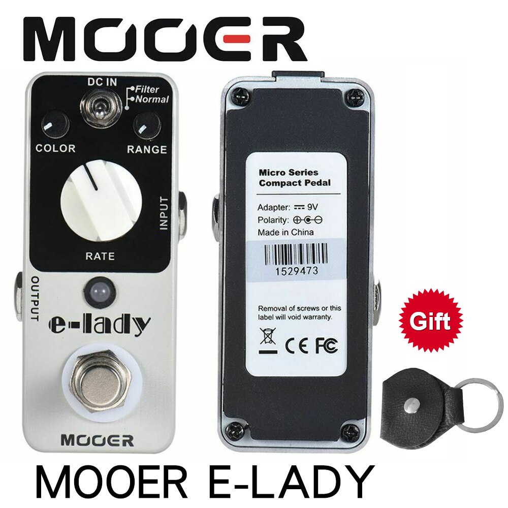 Mooer e-lady analog flanger guitar effektpedal 2 tilstande ægte bypass fuld metal shell klassisk analog flanger lyd