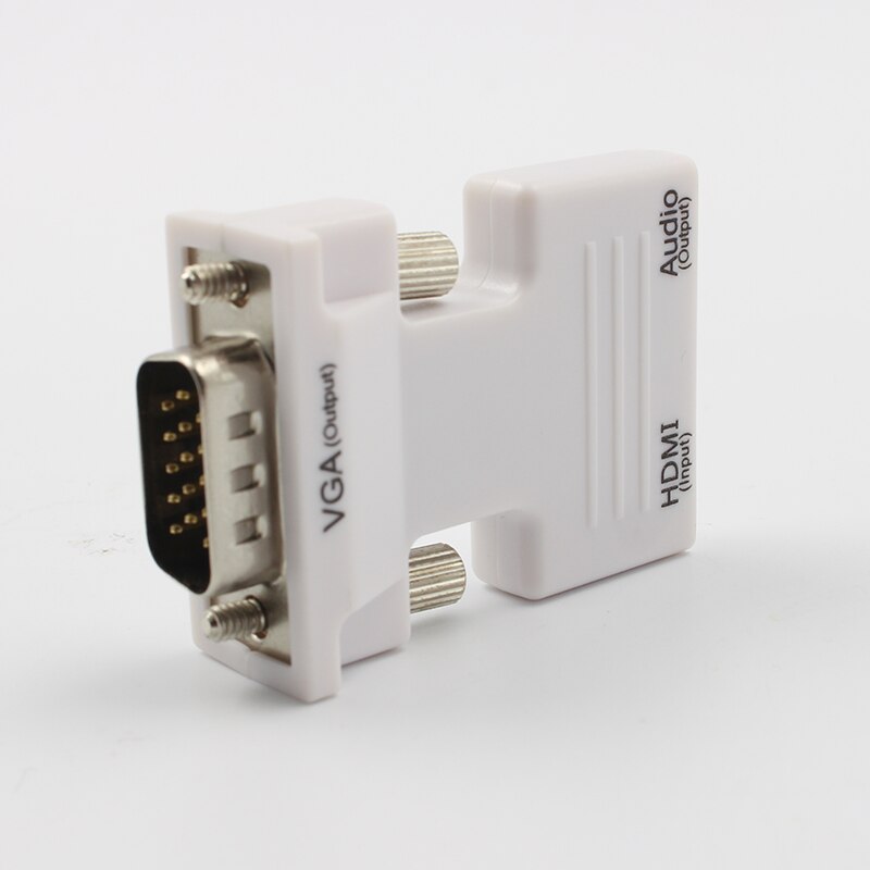 HDMI-compatible Female to VGA Male Converter with 3.5mm AUX Audio Cable Adapter 1080P FHD Video Output for PC Laptop TV Monitor