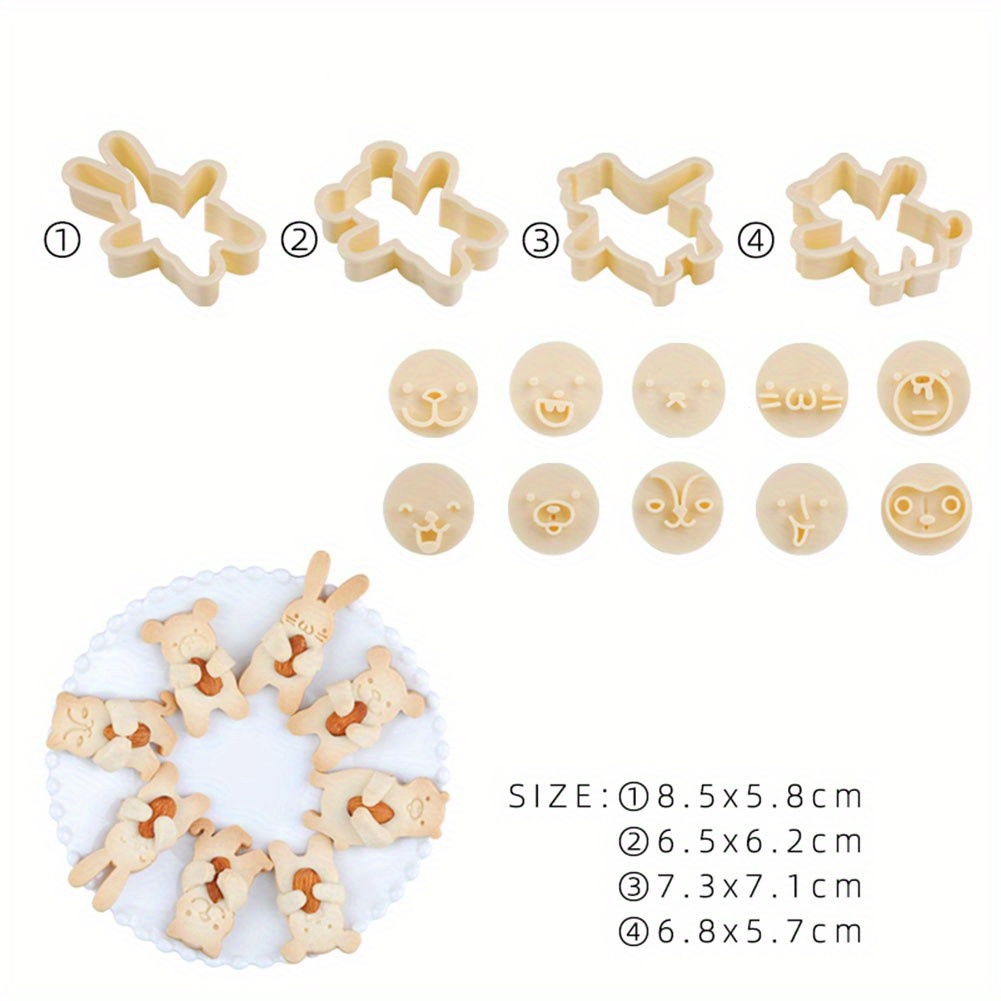 4-delige beer cookie cutter set fondant cutters taart decoratie mallen food deco cutter en stempel kit