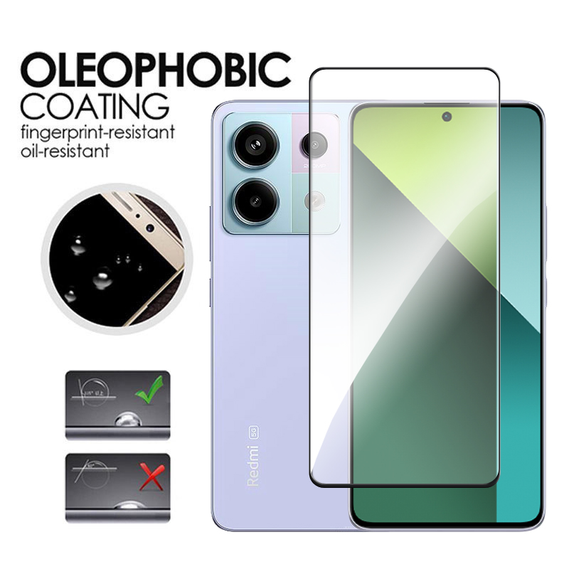 4 en 1 para Redmi Note 13 vidrio para Redmi Note 13 Pro 4G 5G vidrio templado 2.5D Protector de pantalla de cubierta completa para Redmi Note 13 película