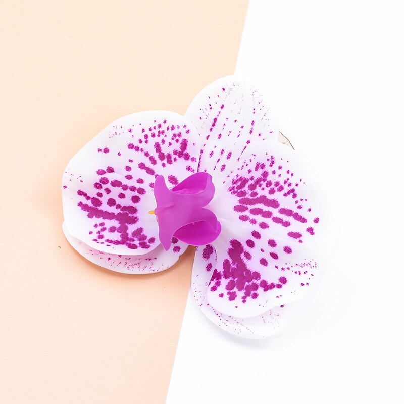 2 stk 3d silke sommerfugl orkidé dekorative blomster kranse kunstige blomster til hjem bryllup dekoration diy blomst væg: Farve 5