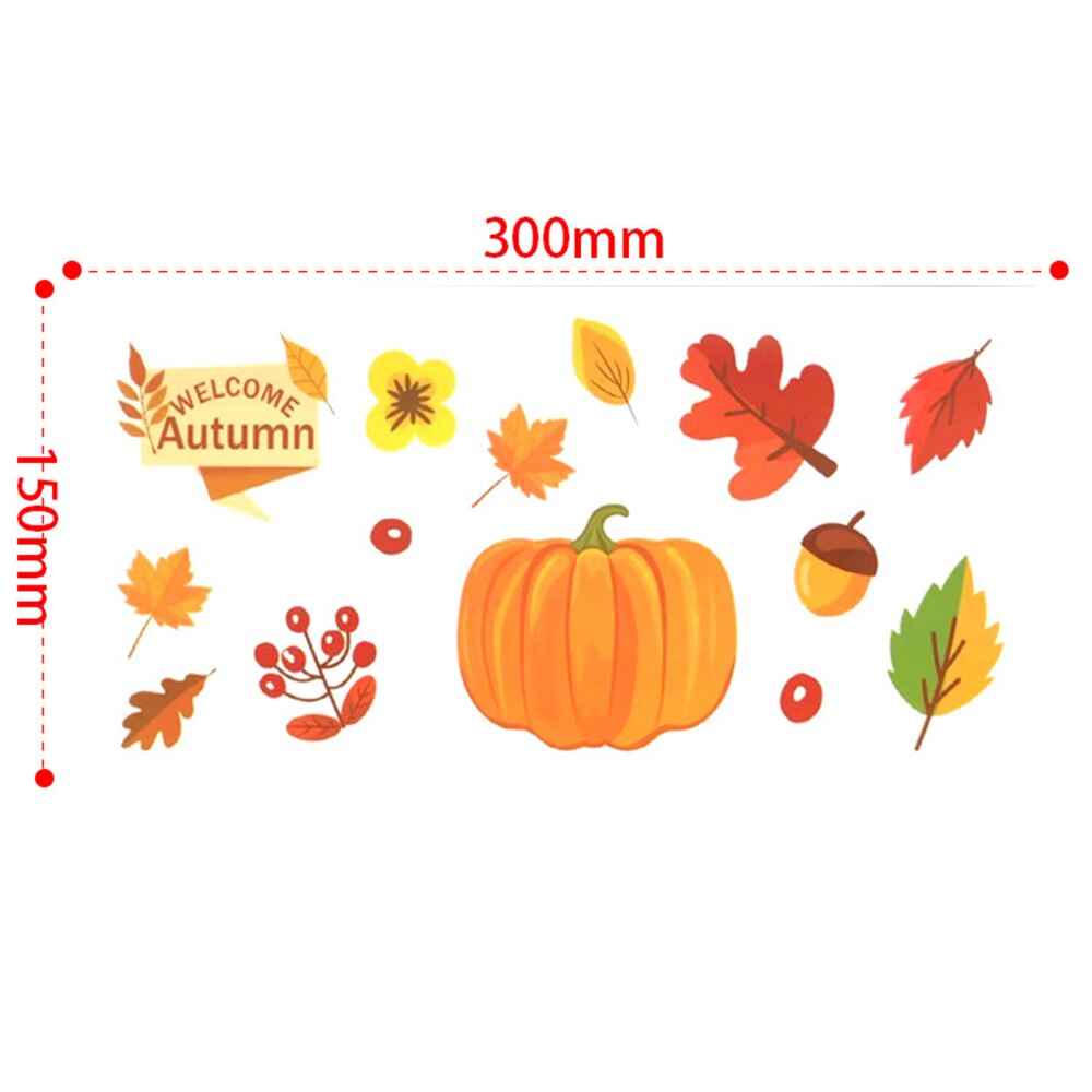 6 sheet fall Leaves Window Clings - Thanksgiving Maple Decorations Autumn Sticker Decals Party Decor Ornaments