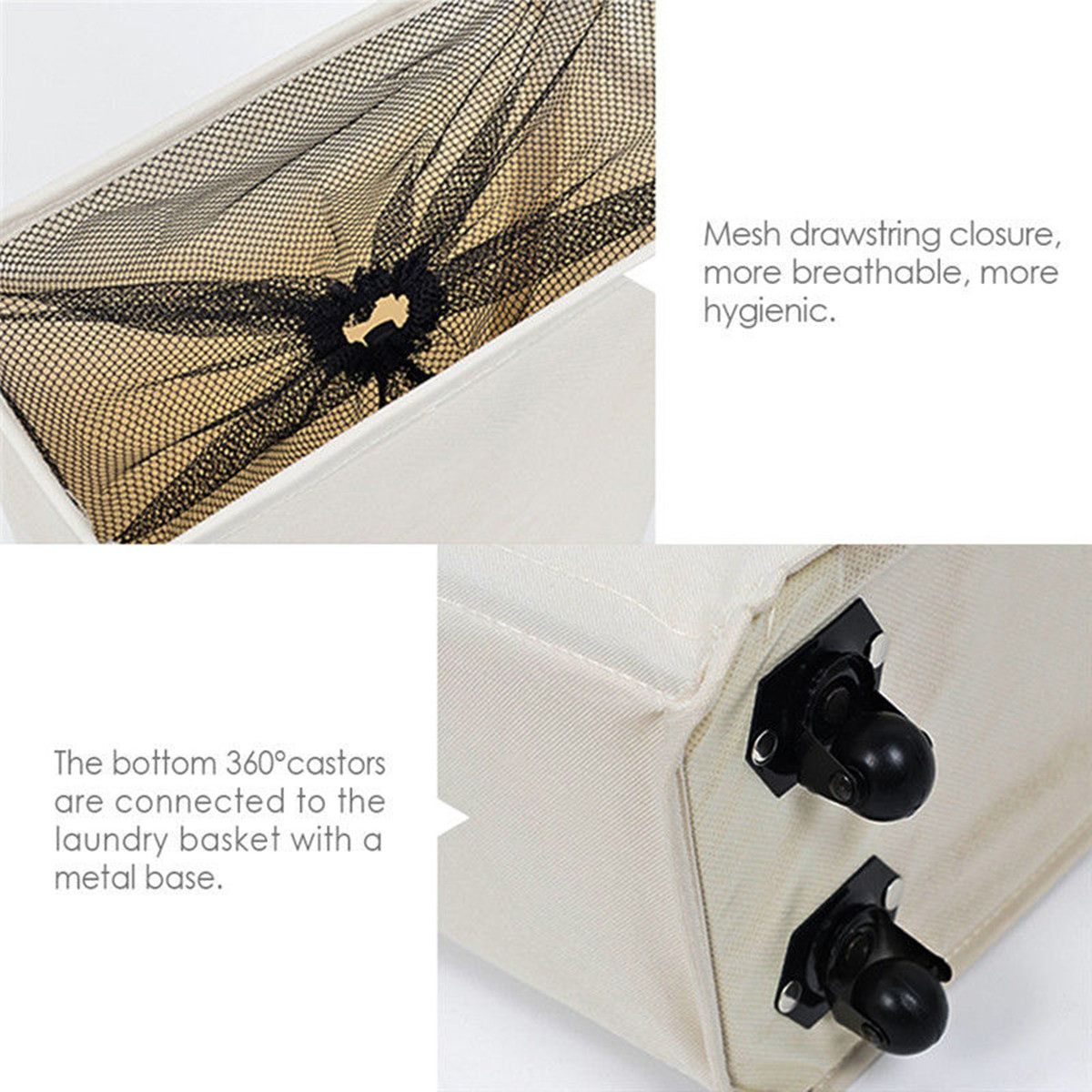 Wassen Vuile Kleren Bin Met Wielen Dunne Wasserij Opslag Opvouwbare Rolling Wasmand Op Wielen Wasmand