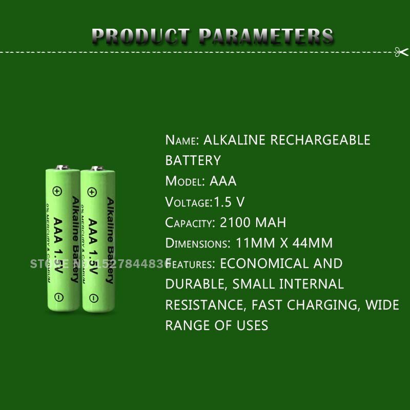 1-4pcs AAA Rechargeable Battery 1.5V 2100mah Alkaline Batteries for Remote Control Electronic toys LED light Shaver Radio