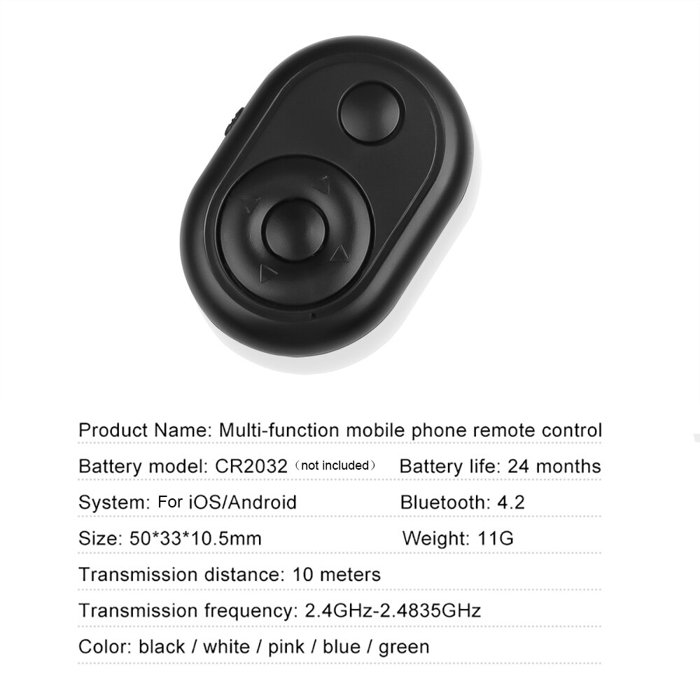 Bluetooth Afstandsbediening Knop Draadloze Controller Zelfontspanner Camera Stok Ontspanknop Telefoon Monopod Selfie Voor iOS Android