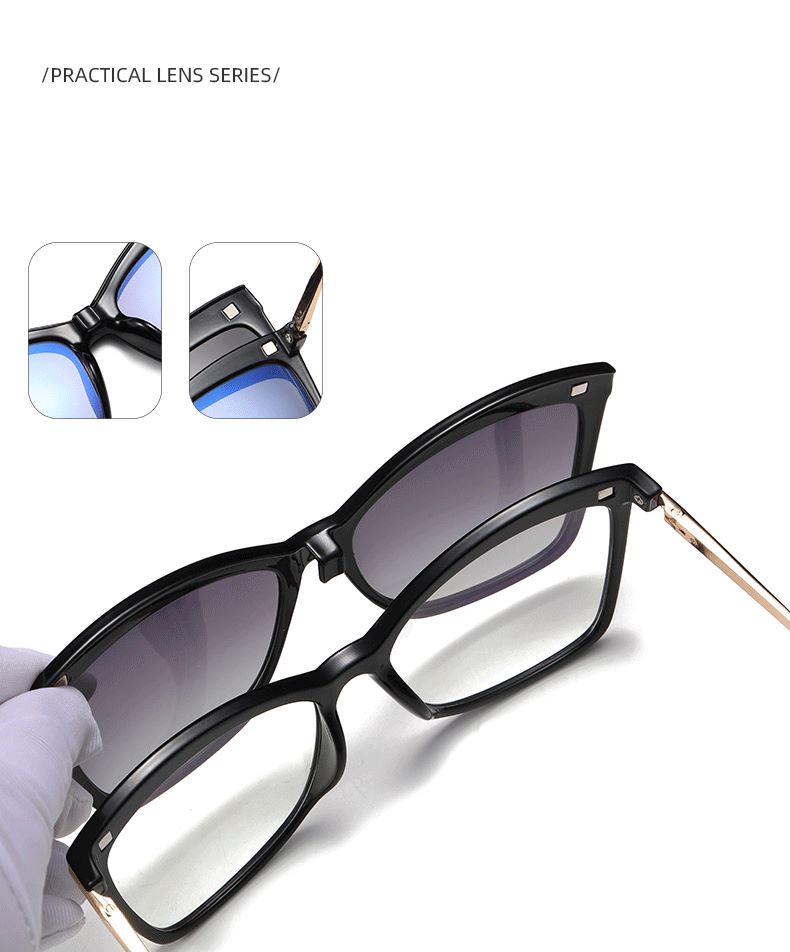 Magnetic Sunglasses Men Polarized Clip On Sunglass Women cat eye Sunglases Ultra-Light Night Vision Glasses