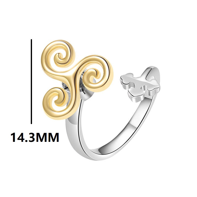 Anti-stress ångest ring för kvinnor teen wolf triskele triskelion inspirerad spinner fidget ringar trippelspiral fingersmycken