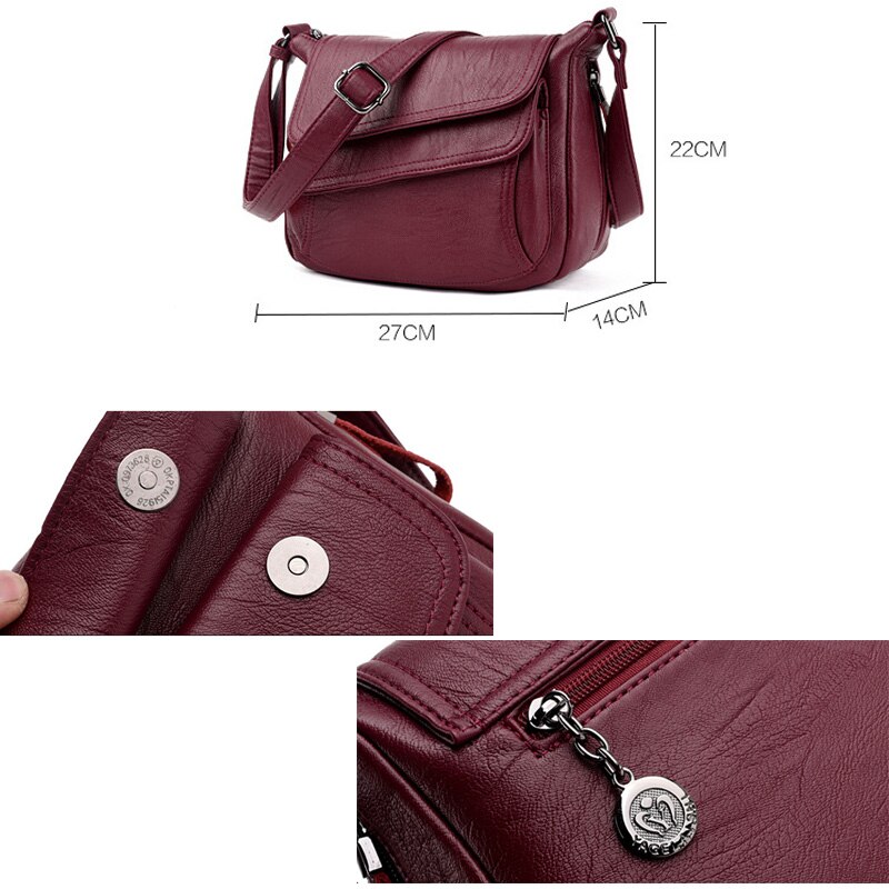 Crossbody Tassen Voor Vrouwen Flappen Luxe Handtassen Tassen Lederen Vintage Vrouwelijke Messenger Bag Dames Schoudertassen