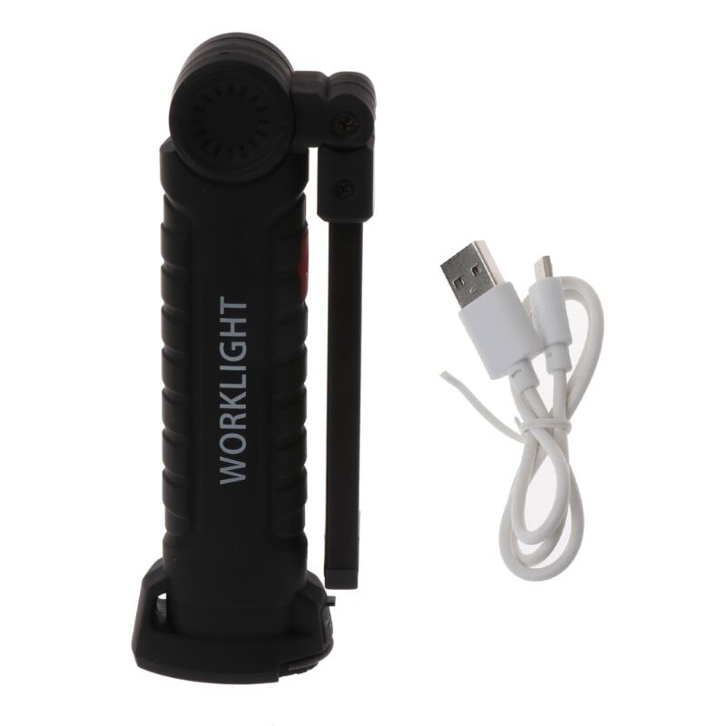 COB LED Work Light Rechargeable Magnet Flashlight Inspection Lamp Folding Torch