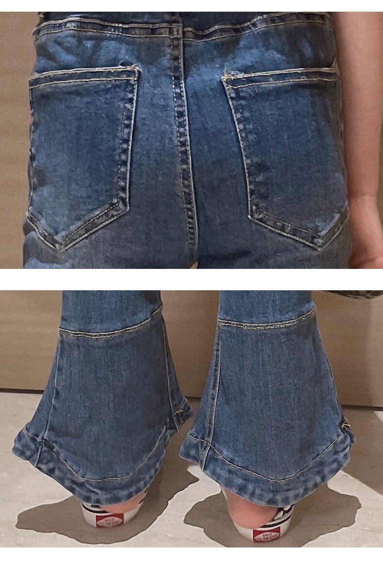 Pantalones vaqueros ajustados para niñas adolescentes, Jeans sólidos Retro informales para niños pequeños, pantalones de corte de bota, 12, 14 y 16 años, novedad de Primavera de 2022