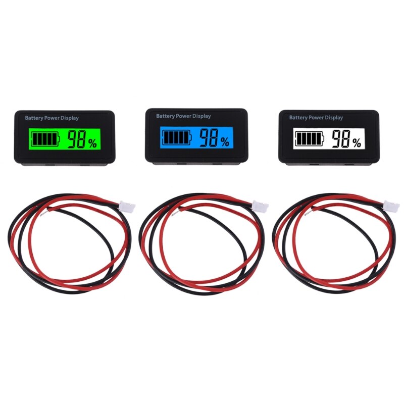 12V 24V 48V Digital Battery Capacity Display Universal LCD Car Motorcycle Lead-acid Lithium Battery Monitor Voltmeter