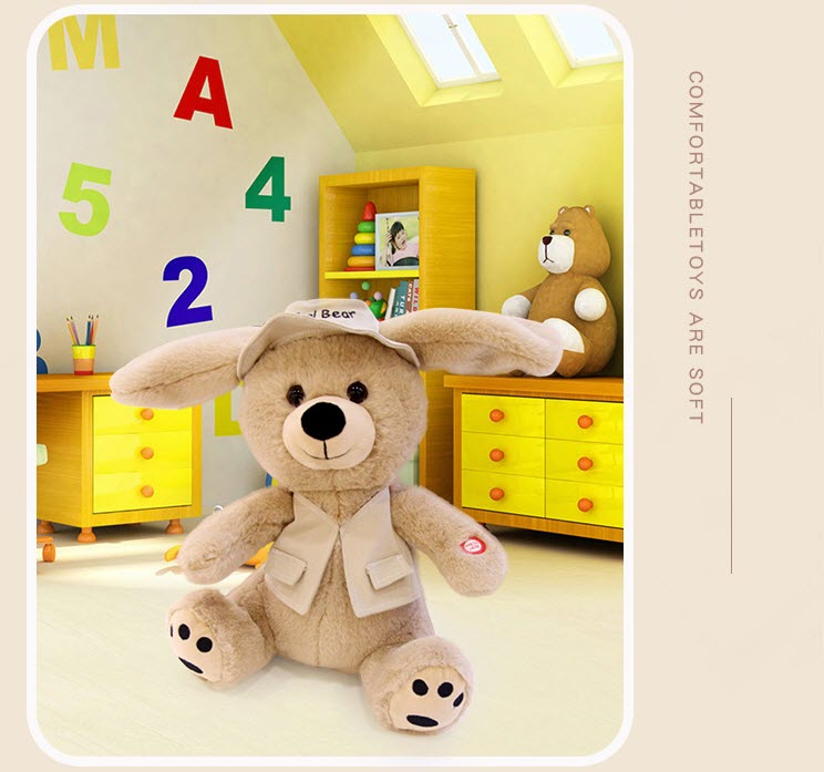 Toy electronic Teddy bear Singing and ears dancing Plush toys for children