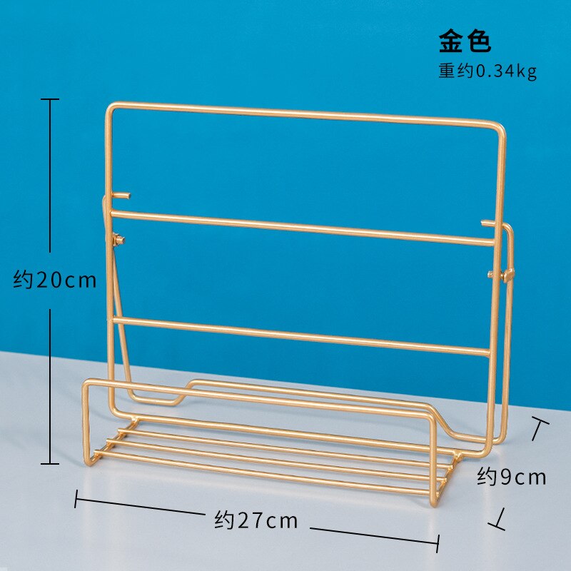 Eenvoudige make-up organizer met ijzeren kunst, grote capaciteit sieradenhouder, cosmetische organizer, oorbellen-armband display organizer: Goud