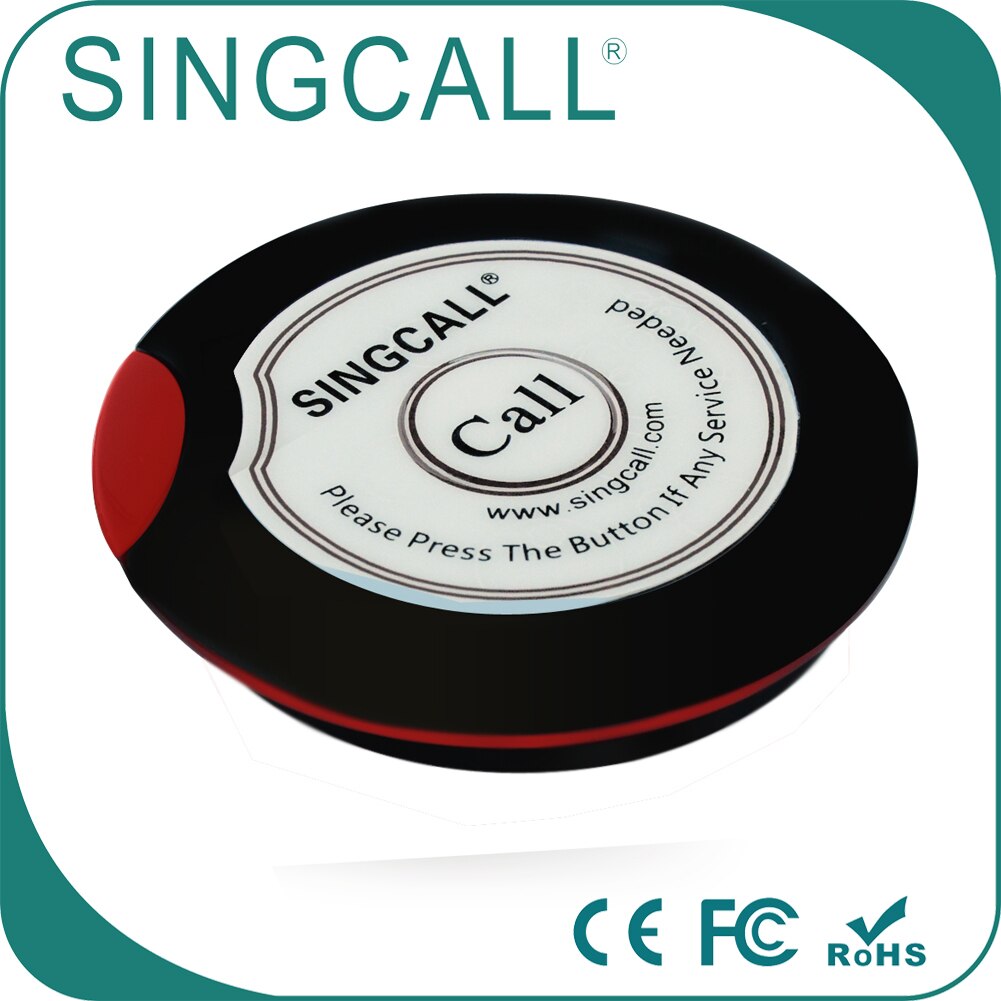 SINGCALL Restaurant Remote Wireless Calling System Pager, Saucer Type Pager, Single-key Touch APE700RW Pager