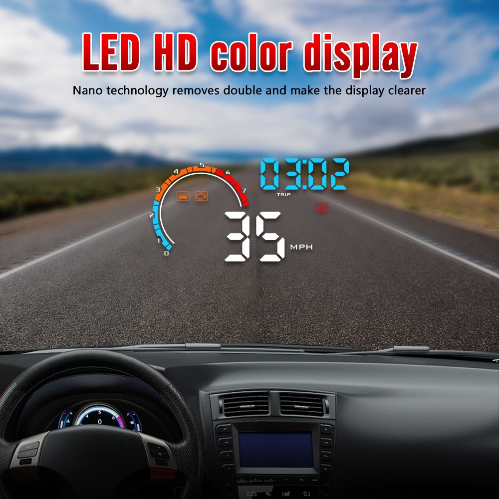 D2500 OBD2 Gauge HUD Car Head Up Display With OBD2 GPS Systems On-board Computer Digital Speedometer OBD Dashboard