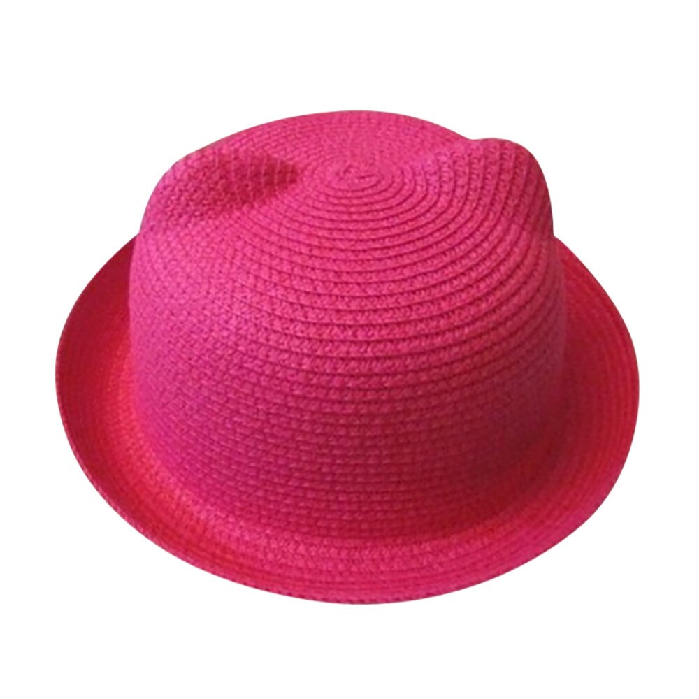 Chapeau de plage d'été pour bébé, chapeaux en paille respirants pour enfants, oreilles de chat, mignon, solide pour garçons et filles, offre spéciale