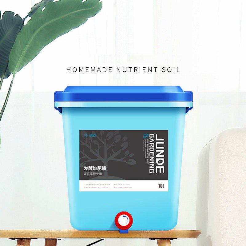 10L Kitchen Waste Compost Bin Home Fermentation Box Manure EM Bacteria Garbage Disposal Pokashi Garbage Can for Garden Patio