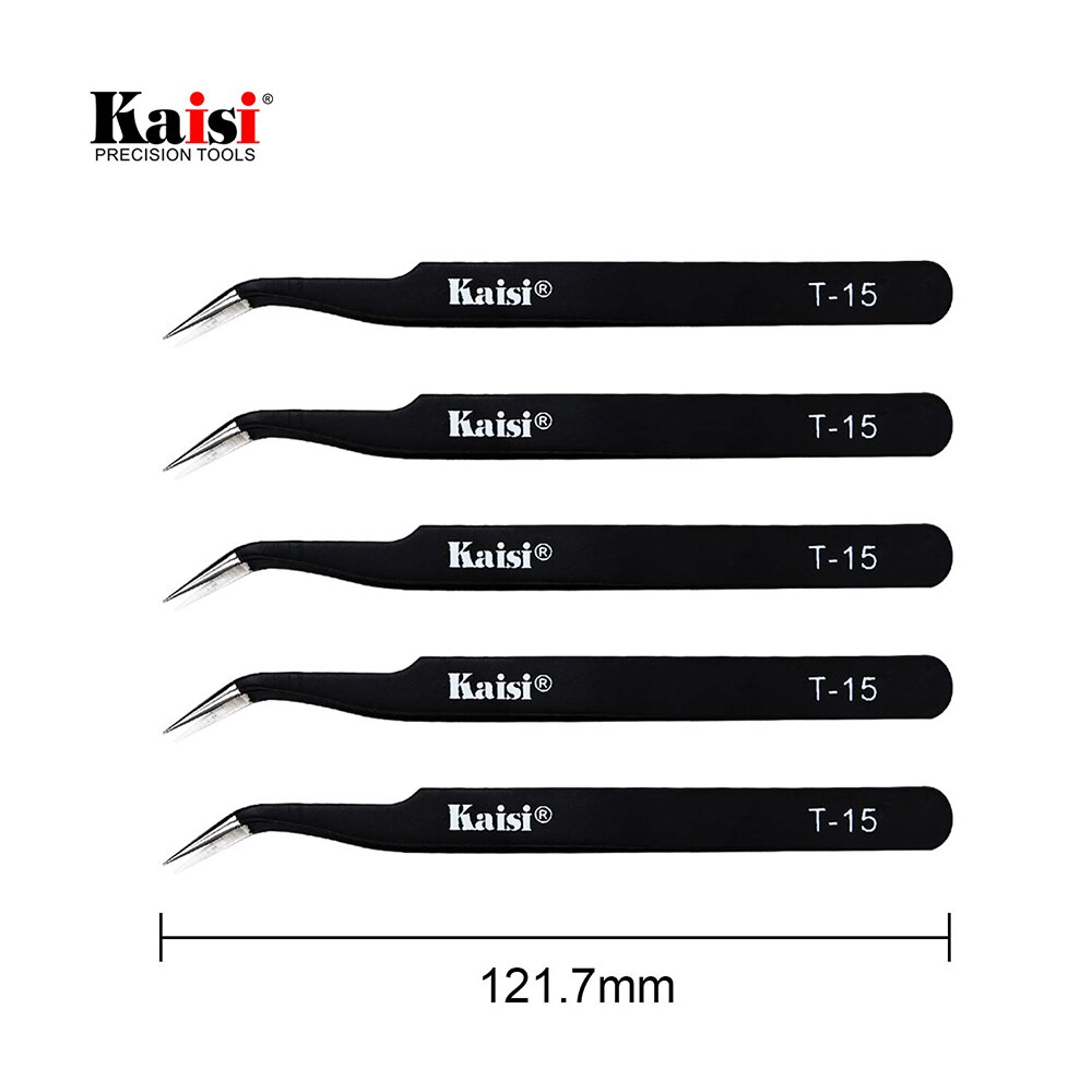 10Pcs ESD Antistatic Tweezers Tool Set High Tip Curved Straight Tweezer Stainless Industrial Precision Repair Tool Kit