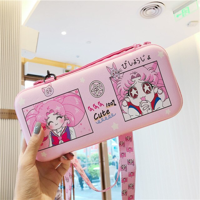 Cartoon Cute torba do przechowywania na suwak do konsoli Nintendo Switch konsola do gier Shell Cover Kawaii Travel futerał ochronny nowy prezent: K08