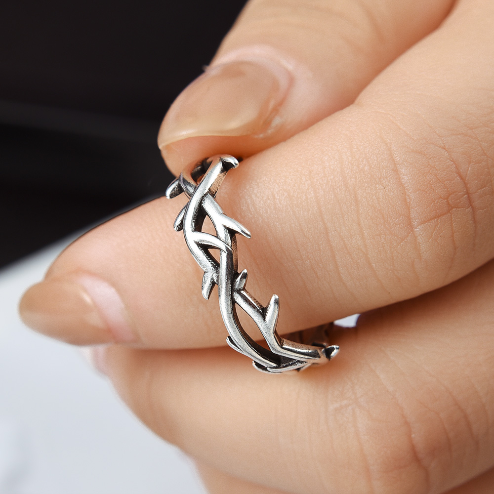 Anillos de espinas irregulares a la para pareja, anillo de dedo ajustable con personalidad Retro Hip-hop para hombres y mujeres, de joyería para amantes