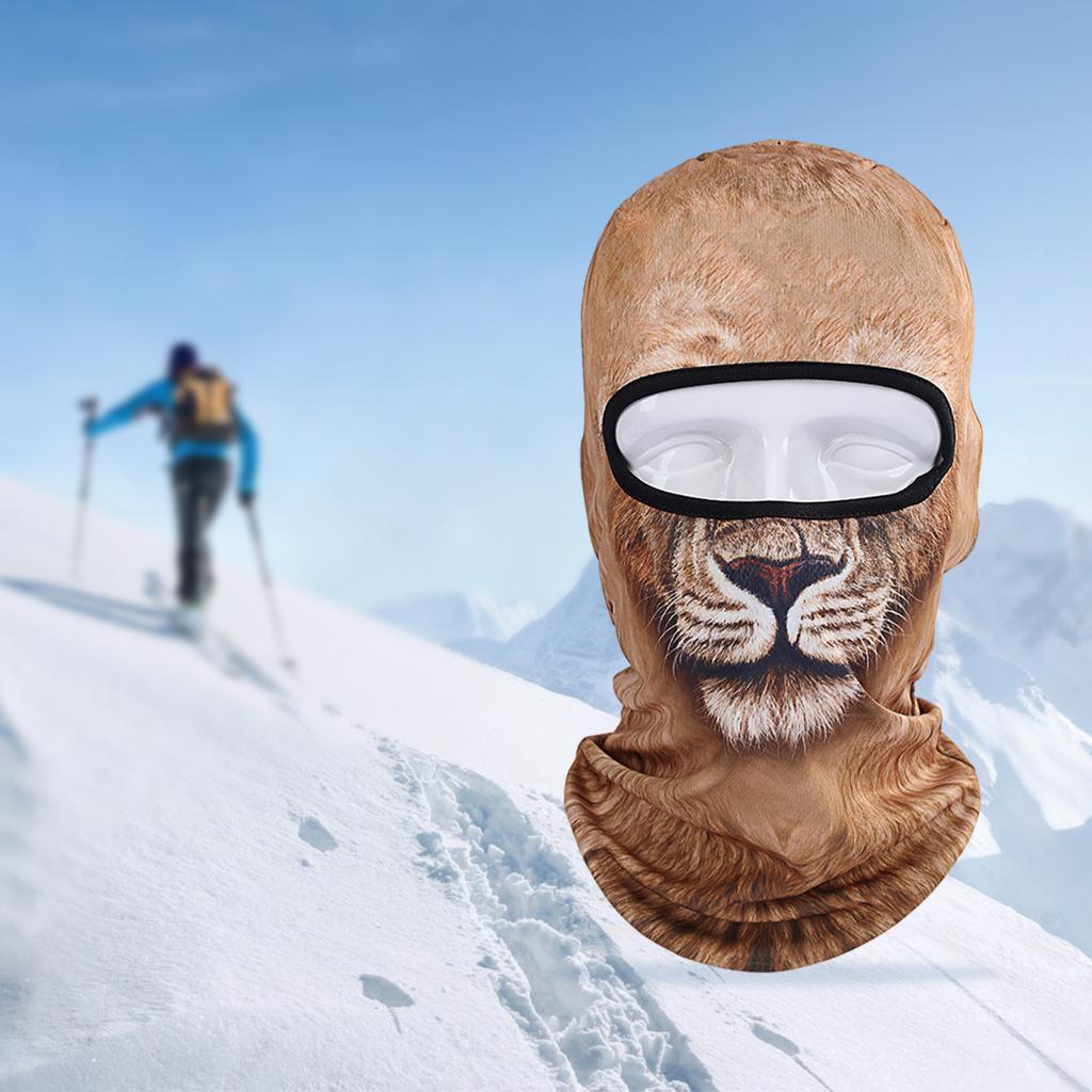 3D Cycling Ski Hat Balaclava Animal Full Face Cover Snow Gear Outdoor Soft: big cat 2