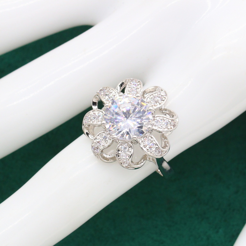 Klassische Weiß Topas 925 Silber Schmuck einstellen für Frauen Armbinde Ohrringe Ring Halskette Anhänger Hochzeit Geburtstag