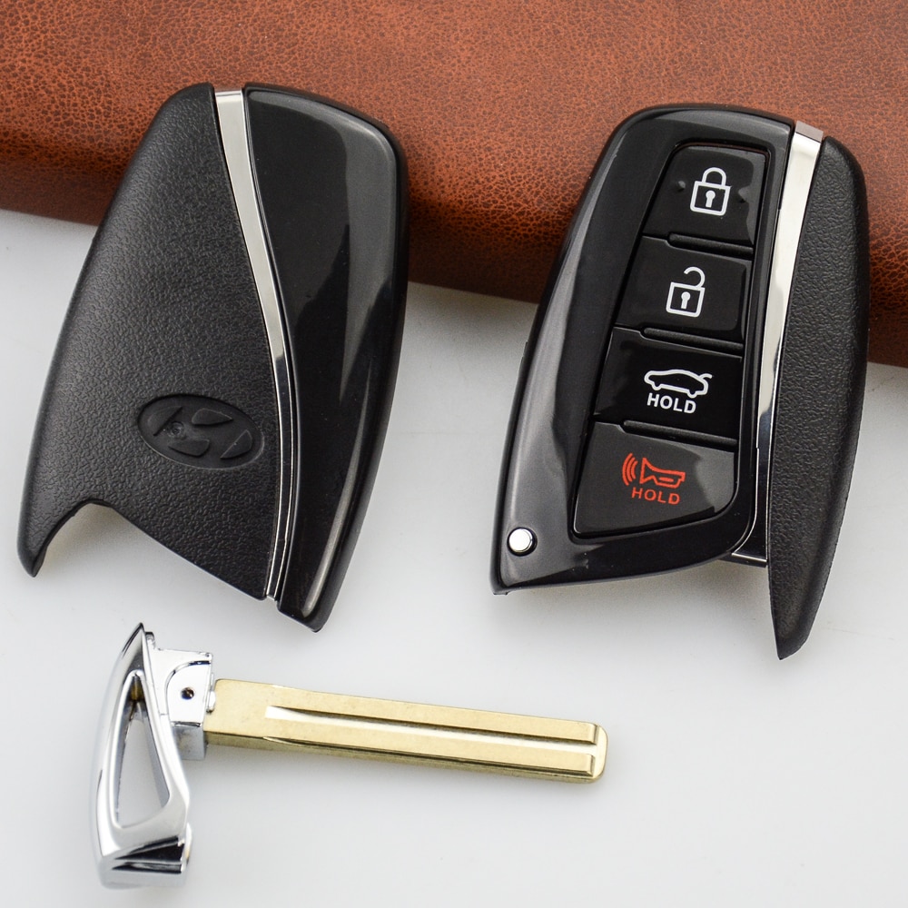 OkeyTech Replacement Auto Key Shell 4 Buttons Fit for Hyundai Genesis Santa Fe Equus Azera Remote Control Parts