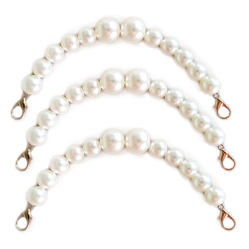 1 Pcs Pearl Beaded Short Bag Straps 24cm Short Shoulder Belt Purse Handle Diy Chain Bag Accessories women cute bead chain