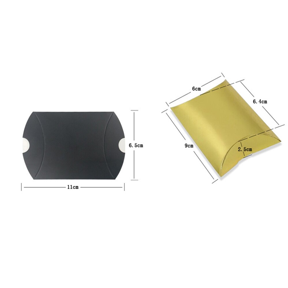 Caja de papel Kraft con forma de almohada para dulces, recuerdo de boda, caja de para pastel de , 50 piezas