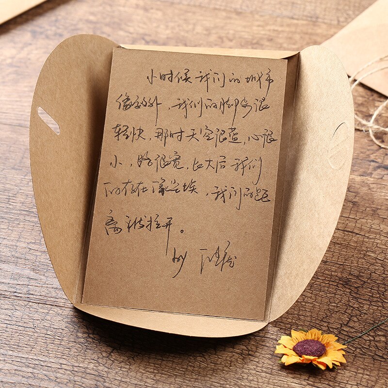 25Pcs/ Big Size DIY Kraft Paper Handmade Dry Flower Invitation Greeting Card with Envelope Christmas Wedding Favors Cards