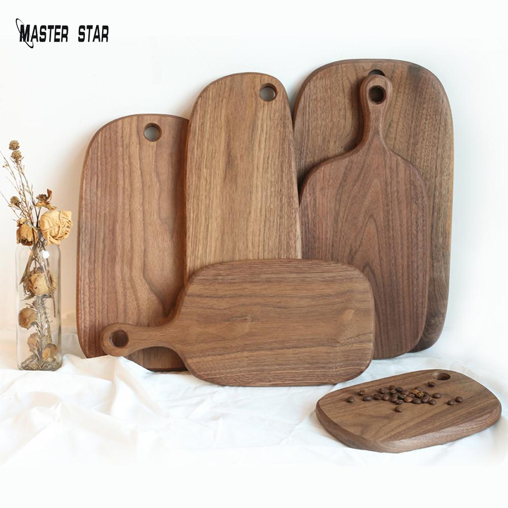 Master Star Entire Walnut Wood Food Serving Plate Multifunction Cutting Board Fruit Bread Tray Kitchen Dish