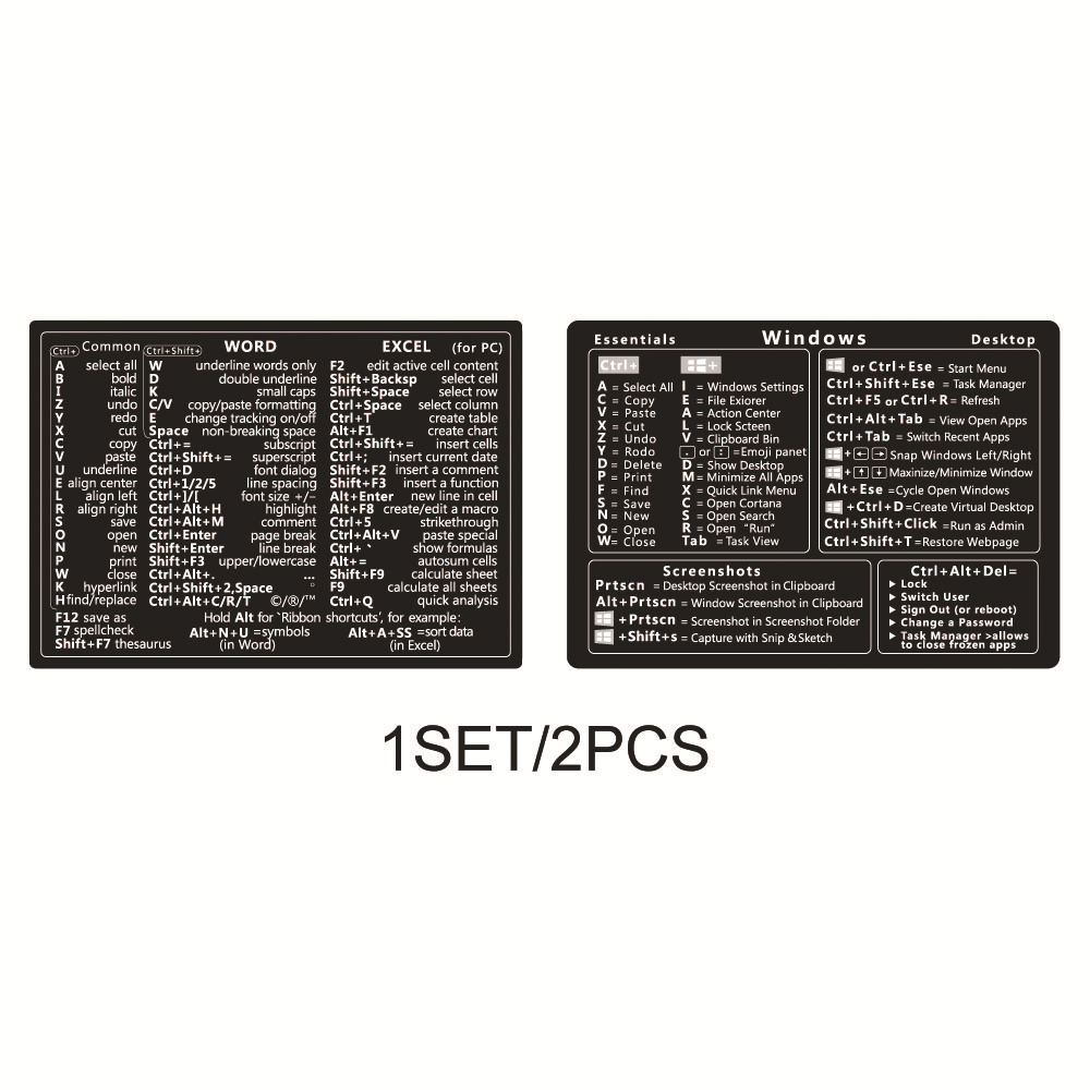 Windows + Word/Excel Quick Reference Guide Keyboard Shortcut Stickers, Laptop Keyboard Shortcuts Stickerss No-Residue Vinyl: Pink
