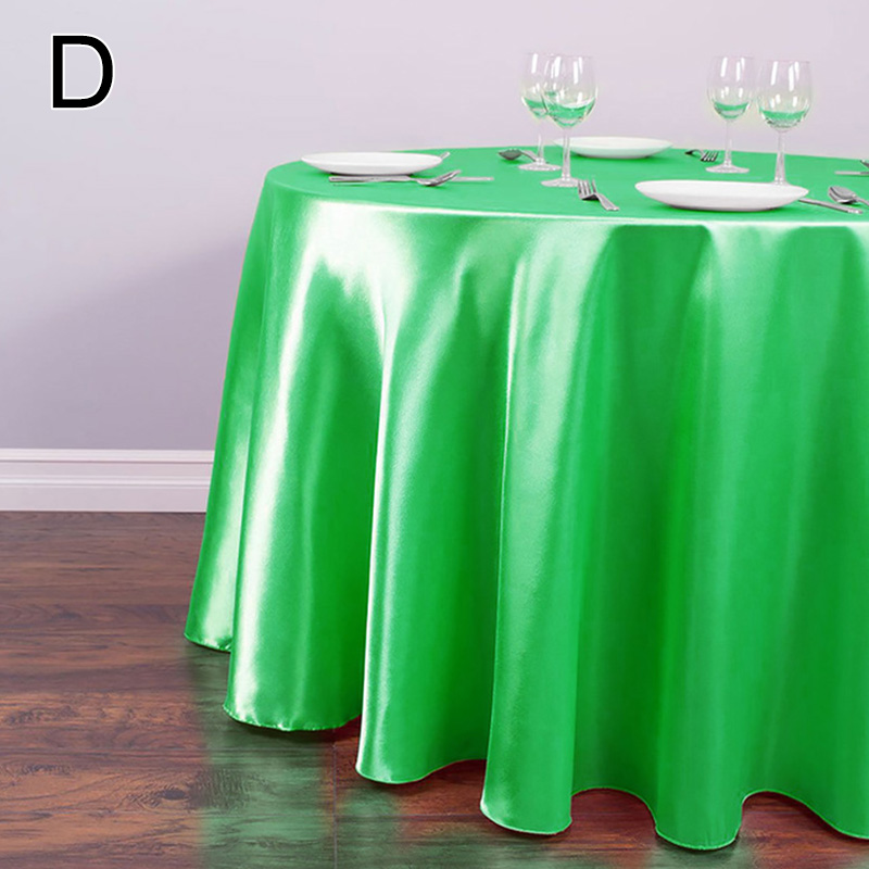 Mantel redondo de satén de 145cm, cubiertas de mesa de Color sólido para boda, cumpleaños, de Navidad, mantel redondo, decoración del hogar: Verde claro