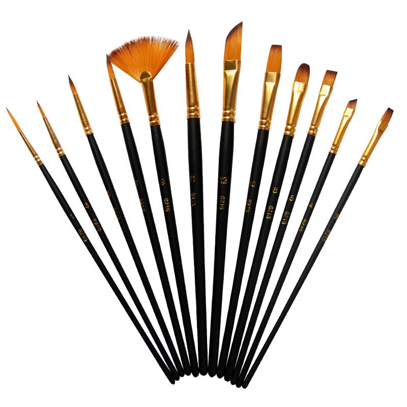 Artist Paint Brushes Silverline 12 Piece Flat Tip Artists Paint Brush Set - For Hobby, Models, Crafts Pinceau Peinture - Foto 6