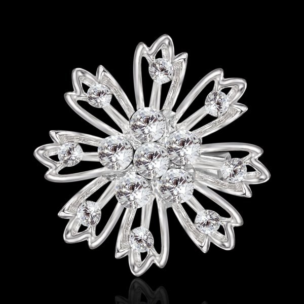 RINHOO Zirkonia Schneeflocke Broschen Für Frauen Abzeichen Revers Stift Brosche Elegante Hochzeit Zubehör Kupfer Schmuck: 1