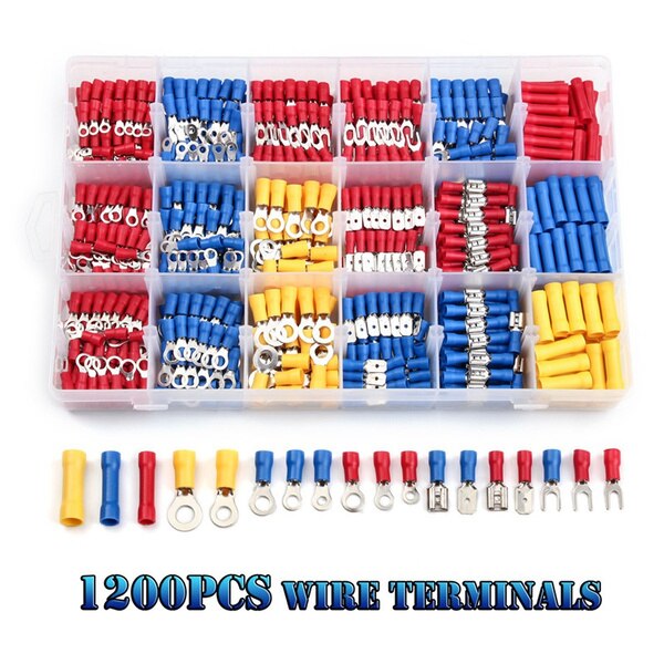 280/480/1200PCS Assorted Wire Crimp Terminals Electrical Wire Connectors Kit Or 1PC Crimper: 1200X Wire Connecto