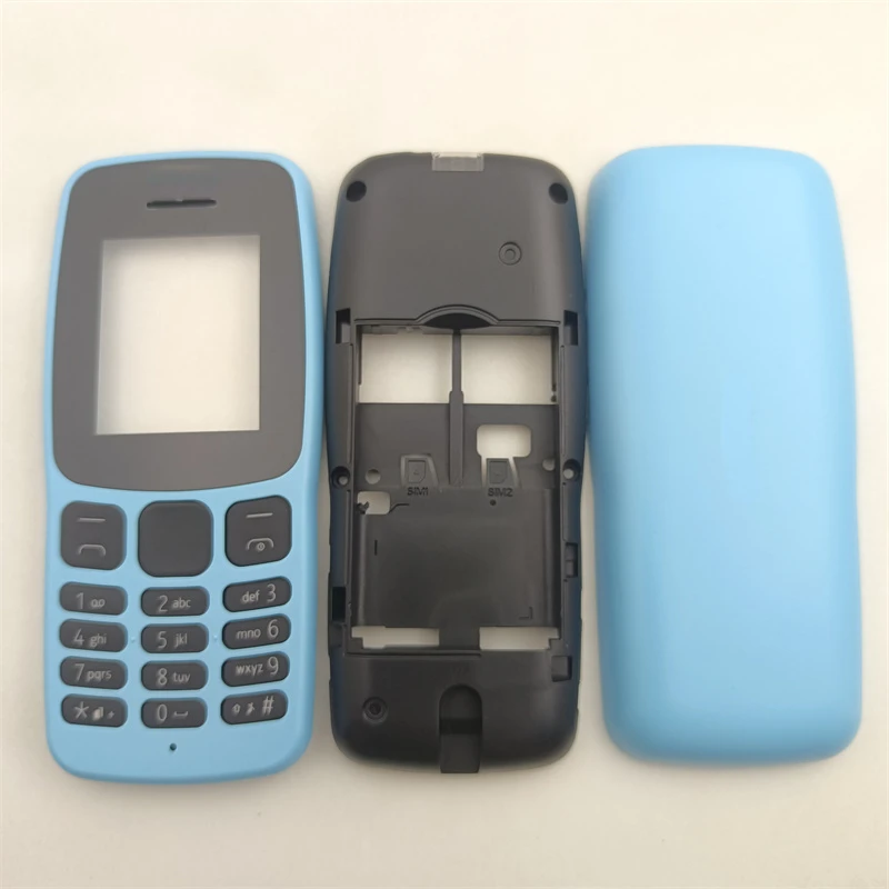 Nueva funda completa para teléfono móvil con piezas de repuesto de teclado en inglés para Nokia 106: Rosa