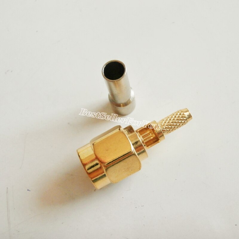 FackLOxc SMA Male Stecker 10 Stück - Für RG174, RG316, LMR100 Kabel - 50 Ohm, 0-6GHz